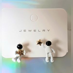 Tiny Astronaut Stud Earrings